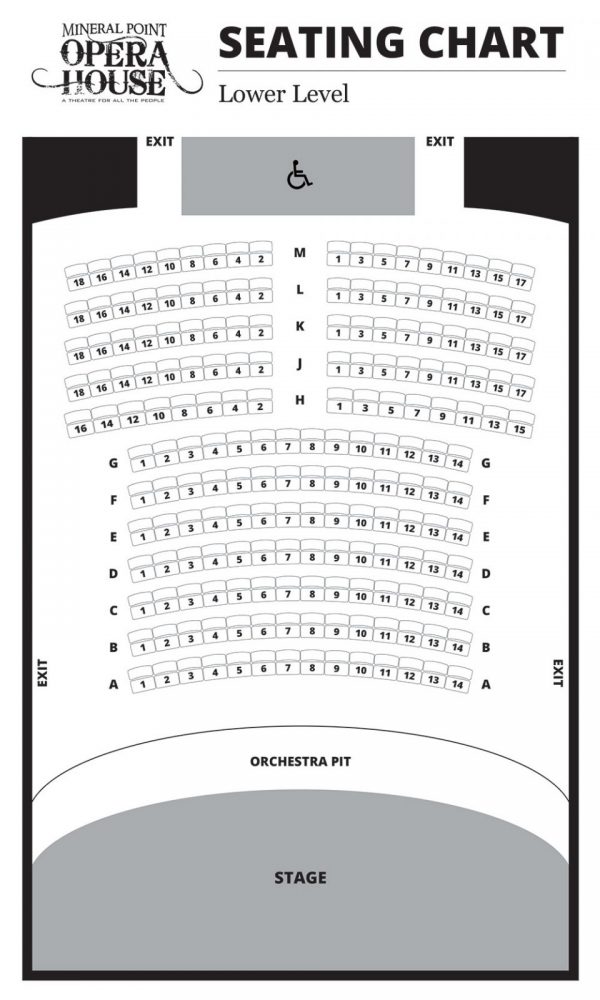 Mineral Point Opera House Seating Charts