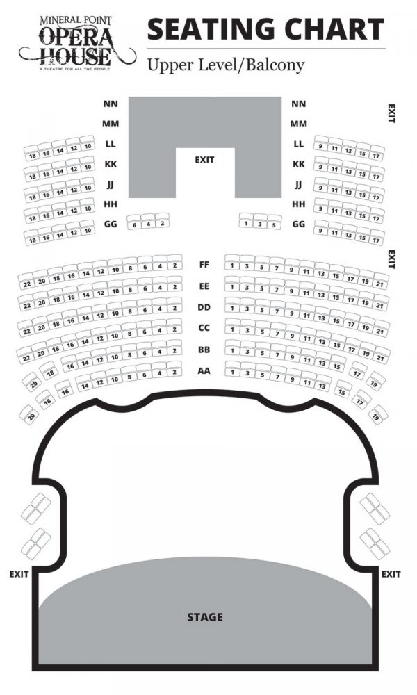 Mineral Point Opera House Seating Charts