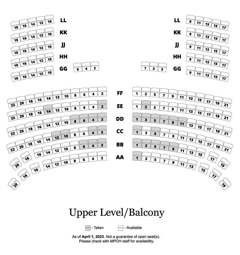 Seat Naming Availability &mdash Upper Level/Balcony