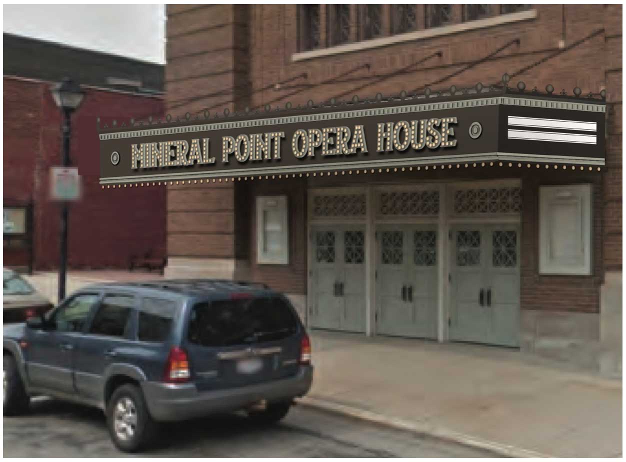 Rendering of the new Mineral Point Opera House marquee